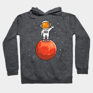 Cute Astronaut Standing On Planet Cartoon Hoodie